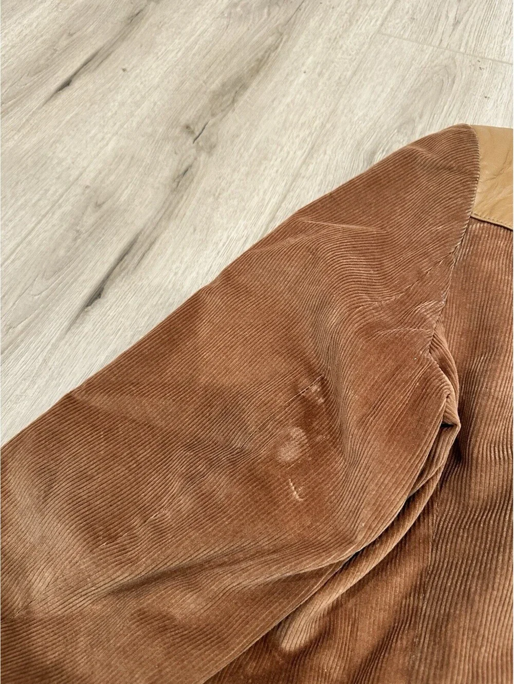 VTG Pioneer Wear Brown Corduroy Leather Cowboy Blazer Jacket Rockabilly Sz 48